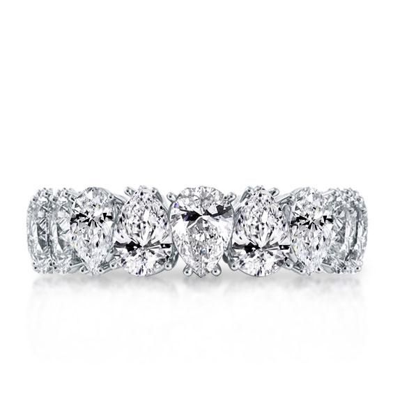 Italo Size 6(U.S.) ITALO Eternity Pear Created White Sapphire Wedding Band
