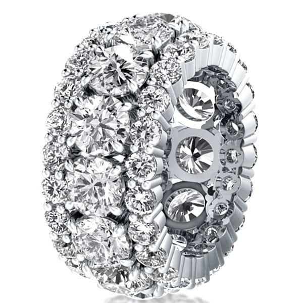 Triple Row Round Wedding Band (7.55 CT. TW.) Size 7(U.S.)