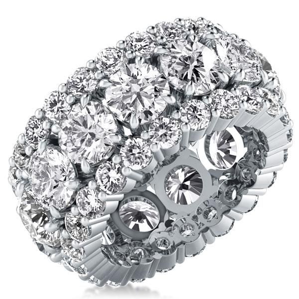 Triple Row Round Wedding Band (7.55 CT. TW.) Size 7(U.S.)