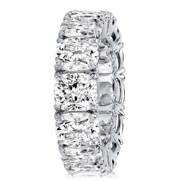 Italo Cushion Cut Eternity Band For Women In Sterling Silver Size 5(U.S.)