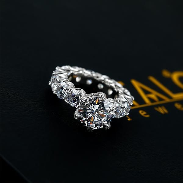 Italo Unique Engagement Ring Eternity Ring Affordable Size 8(U.S.)