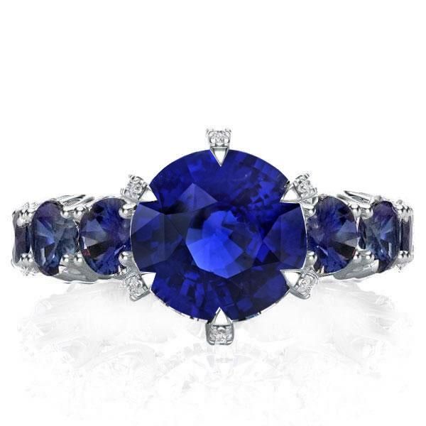 Italo Blue Sapphire Engagement Ring Unique Engagement Ring Affordable Size 9¾(U.S.)