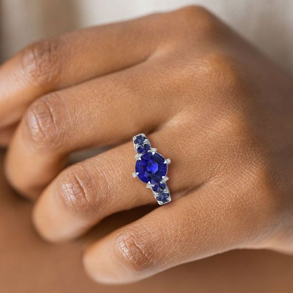 Italo Blue Sapphire Engagement Ring Unique Engagement Ring Affordable Size 9¾(U.S.)