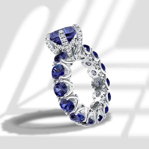 Italo Blue Sapphire Engagement Ring Unique Engagement Ring Affordable Size 9¾(U.S.)