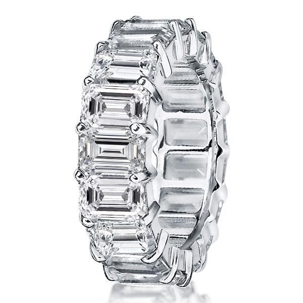 Italo Emerald Cut Eternity Wedding Band Ring Affordable Size 8(U.S.)