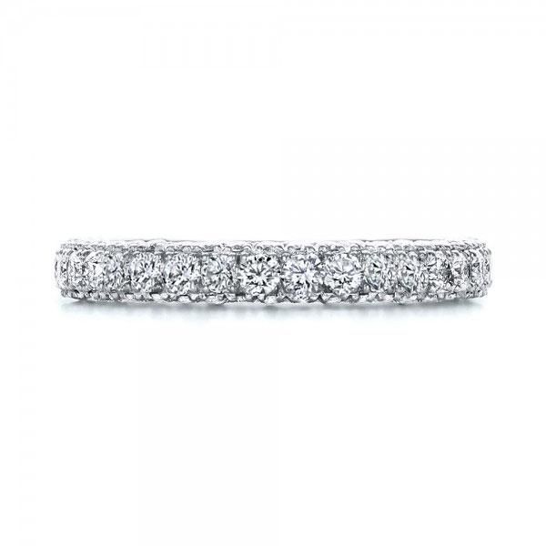 Italo Micro Pave Eternity Wedding Band For Women Silver Band Size 5 (U.S.)