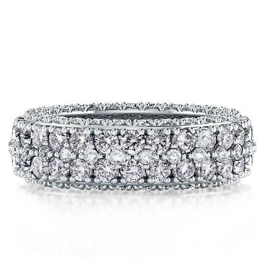 Italo Double Row Eternity Created White Sapphire Wedding Band Size 6(U.S.)