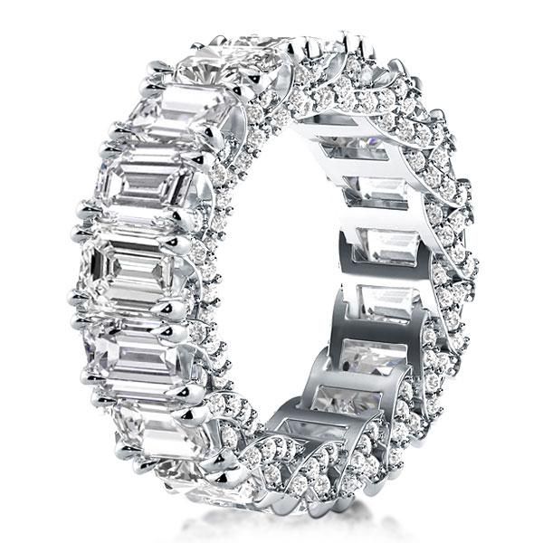 Italo Eternity Band Emerald Cut Wedding Band For Women Size 7¾(U.S.)