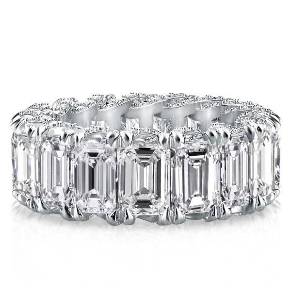 Italo Eternity Band Emerald Cut Wedding Band For Women Size 7¾(U.S.)