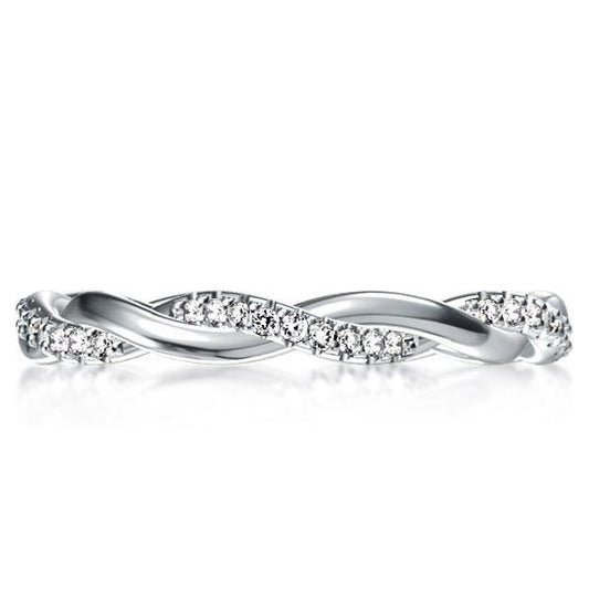 Italo Twist Created White Sapphire Wedding Band(0.45 CT. TW.) Size 6 (U.S.)