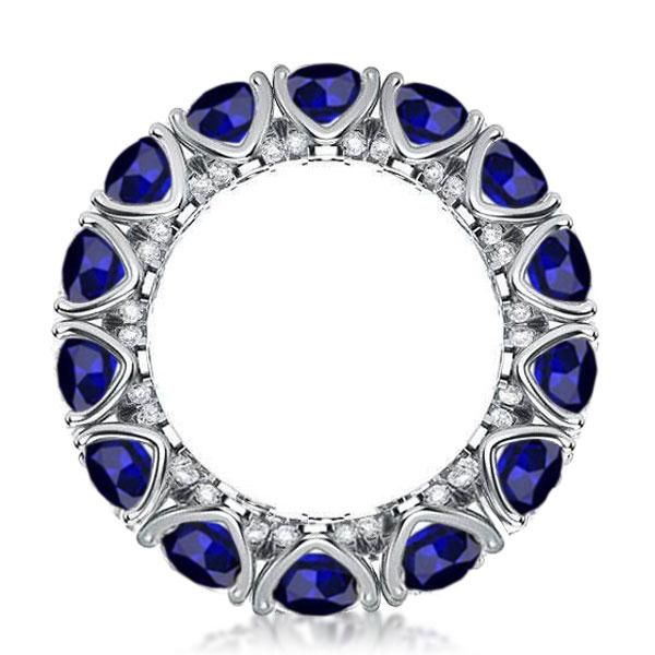 Italo Blue Sapphire Band Ring Eternity Wedding Band For Women Size 9¾(U.S.)