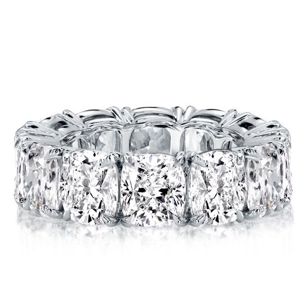 Italo Cushion Cut Eternity Band For Women In Sterling Silver Size 5(U.S.)