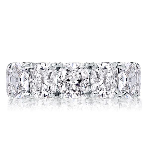 Italo Cushion Cut Eternity Band For Women In Sterling Silver Size 5(U.S.)